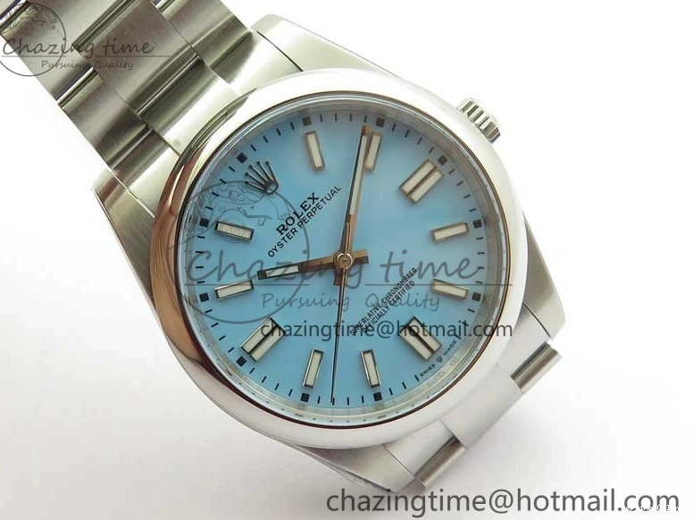 0504 Classic Oyster Perpetual 41mm 124300 ROF 1:1 Best Edition 904L Steel Tiffany Blue Dial on SS Bracelet A 2670